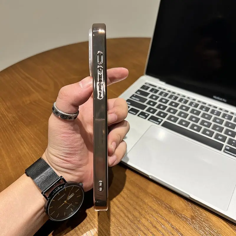Cámara láser de lujo para Magsafe, cubierta magnética para iPhone 17 16 15 14 13 12 11 Pro Max, marco chapado en ventana grande, cubierta de teléfono - imagen 4