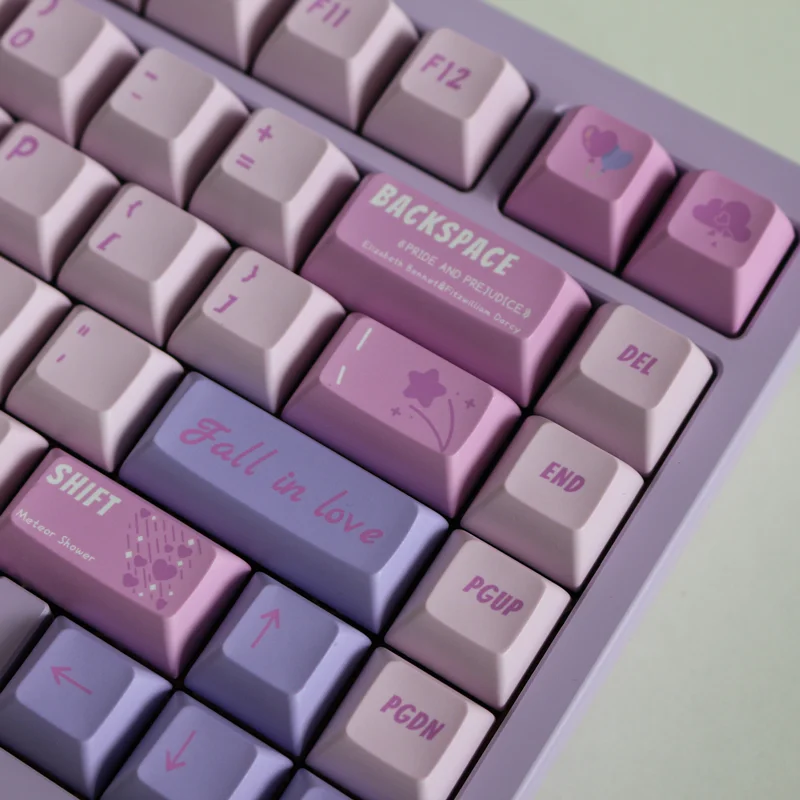 139 teclas/juego GMK romántico Crush Keycaps PBT sublimación tinte teclas KCA perfil Keycap para Keychron 65% 75% Anne GK64 Poker - imagen 2