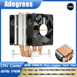 Enfriador de aire CPU PWM silencioso para LGA1700 AM4/AM5