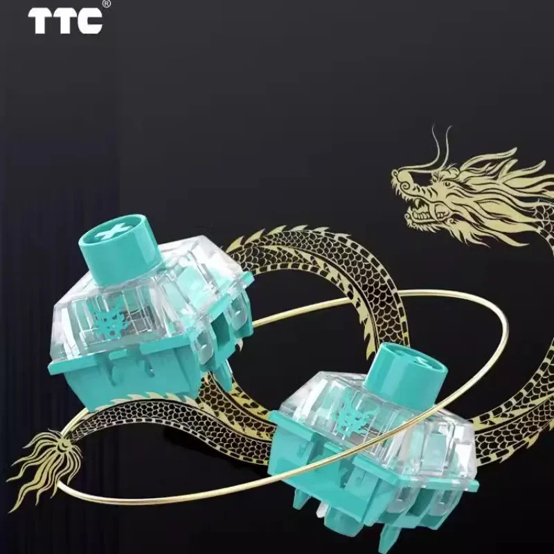 Teclado mecánico TTC Green Dragon Switch, teclado para juegos personalizado transparente lineal de 5 pines 49gf RGB para jugadores