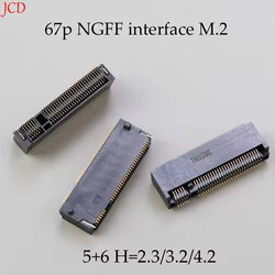 Interfaz de salida de enchufe Ngff m.2, piezas 67P, H2.3/3,2/4,2, 6 + 5, disco duro de estado sólido, conector SSD FPC de 67Pin, 1 B-KEY