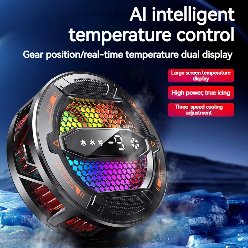 Enfriador de teléfono semiconductor K31 con pantalla digital Control inteligente de temperatura Luces RGB compatibles con todos los teléfonos y tabletas - imagen 3