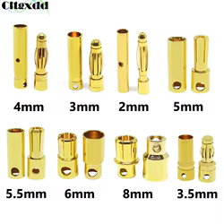 Conector bala de cobre chapado en oro para motor brushless ESC