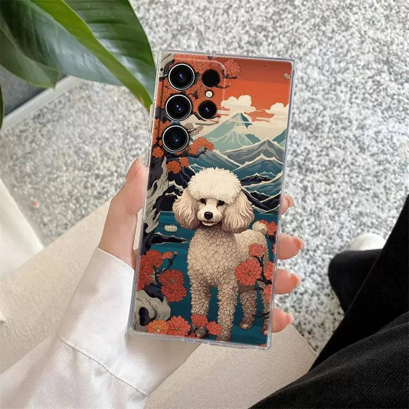 Funda de teléfono estilo perro pastor Bulldog ukiyo-e, carcasa transparente para Samsung S24, S23 Ultra, 5G, S22, S20, S10 Plus, S21 FE, Galaxy S24 - imagen 4