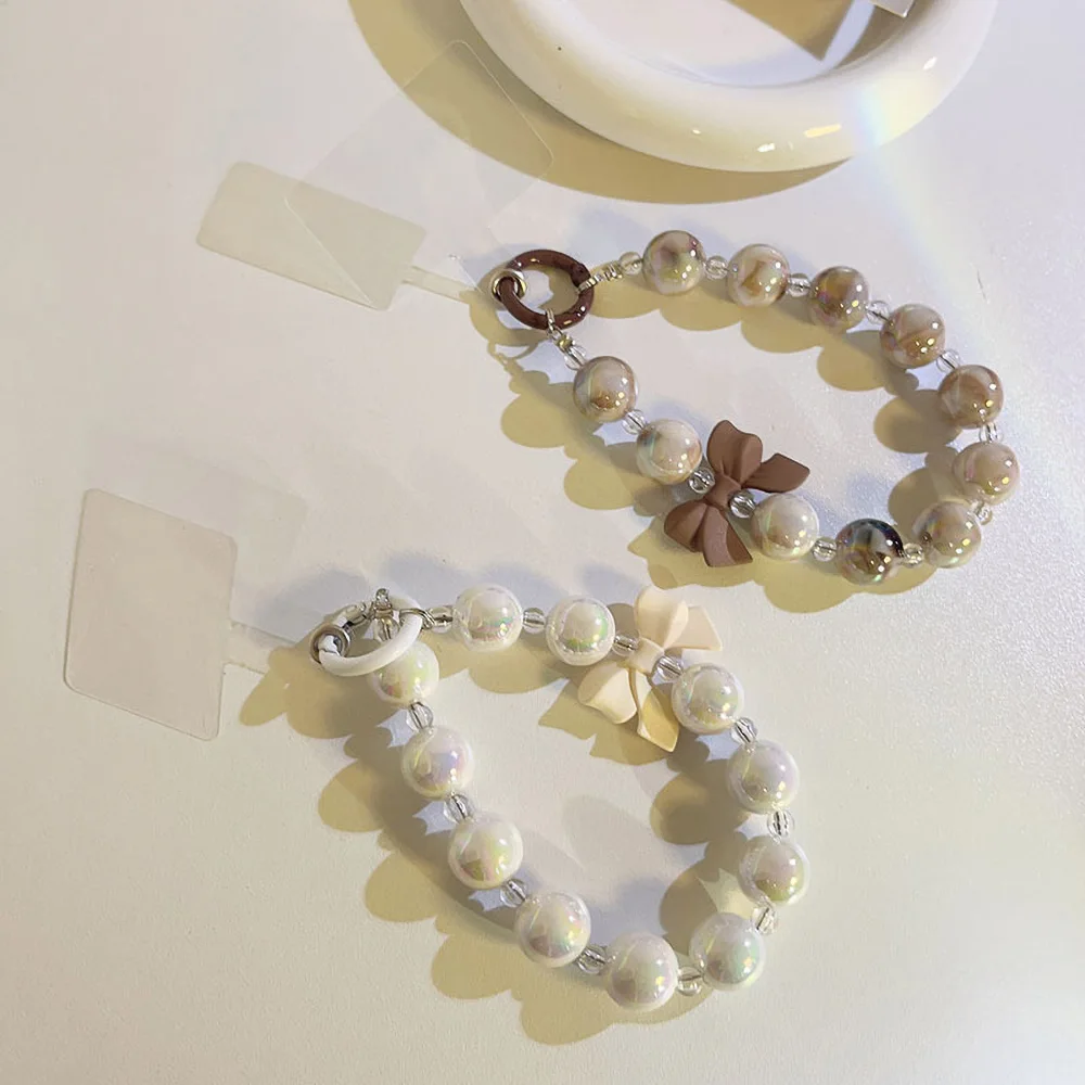 Cordón para teléfono móvil con lazo de piedra de mármol, cuentas hechas a mano, correa para la muñeca, llavero con dijes para teléfono, accesorios antipérdida para teléfono móvil - imagen 2