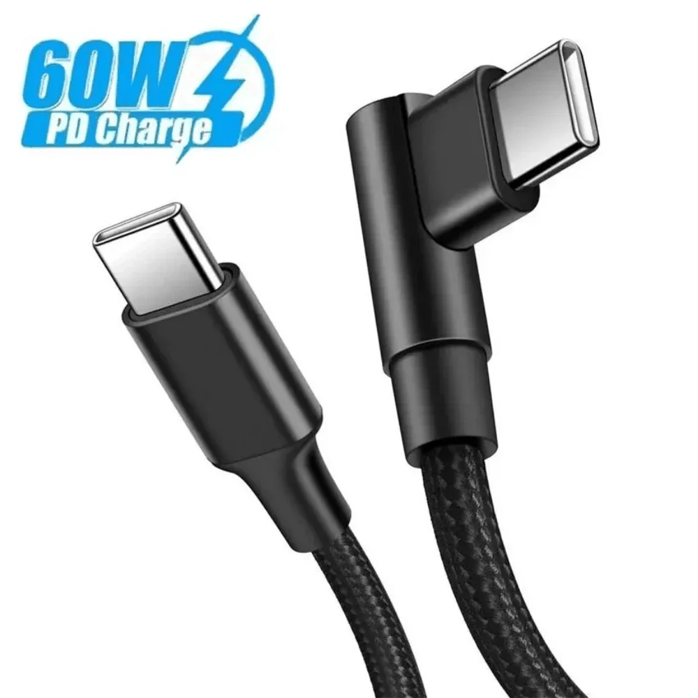 PD 60W USB tipo C Cable de carga rápida cargador de teléfono Cable de datos para iPhone Samsung Xiaomi Huawei USB C a USB C Cable de carga rápida - imagen 2