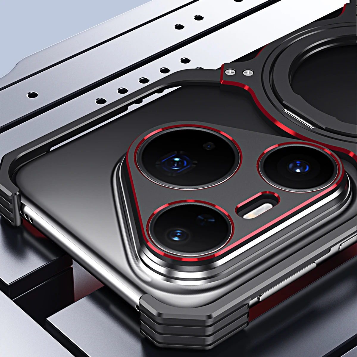 Funda para Huawei Pura 80 Ultra Pro con lujoso marco metálico, 360 °   soporte giratorio, tapa trasera Magsafe y carga inalámbrica - imagen 3