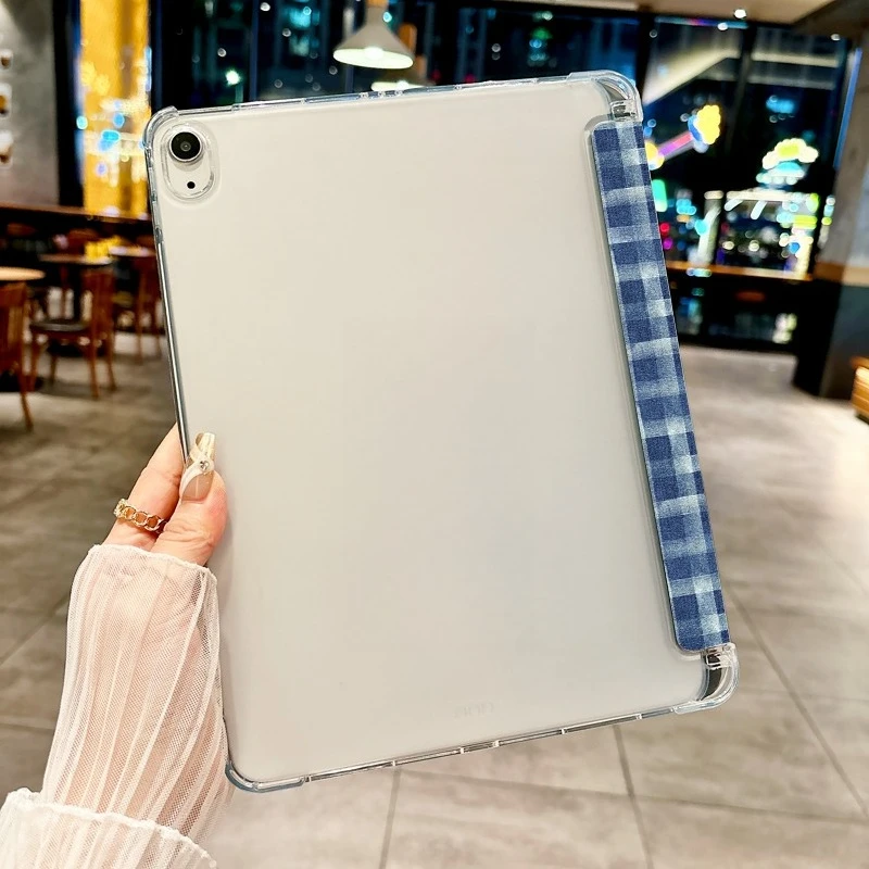Funda vaquera con almohadilla de flores a cuadros para iPad pro 10/11 pulgadas 2020/6/7th /8th /Air 3rd/Air 4th/9th gen/Air 5th Gen 2022/Air 11 - imagen 3