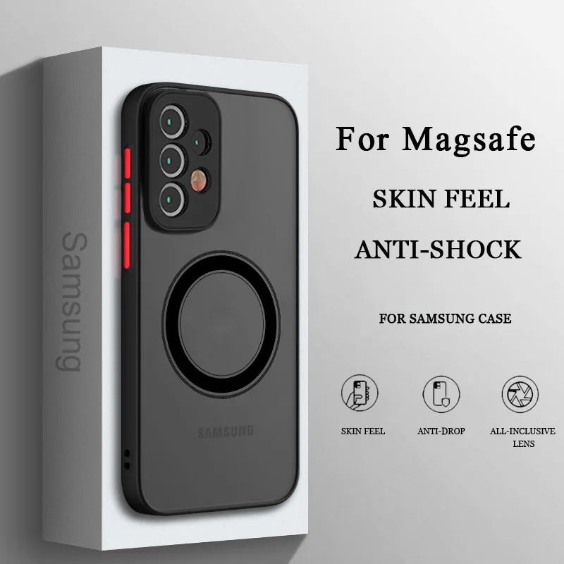Funda de carga inalámbrica Magsafe magnética de lujo para Samsung Galaxy S24 S20 S21 S22 S23 FE Plus S24 Ultra 5G cubierta de armadura a prueba de golpes - imagen 4