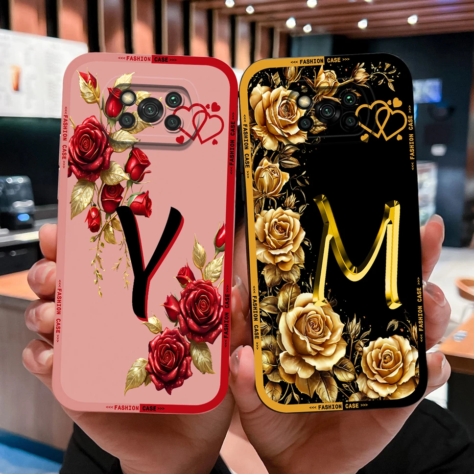 Para Xiaomi Poco X3 Pro NFC X3 GT funda de teléfono letras creativas suave silicona líquida carcasa de alta calidad para Poco X 3
