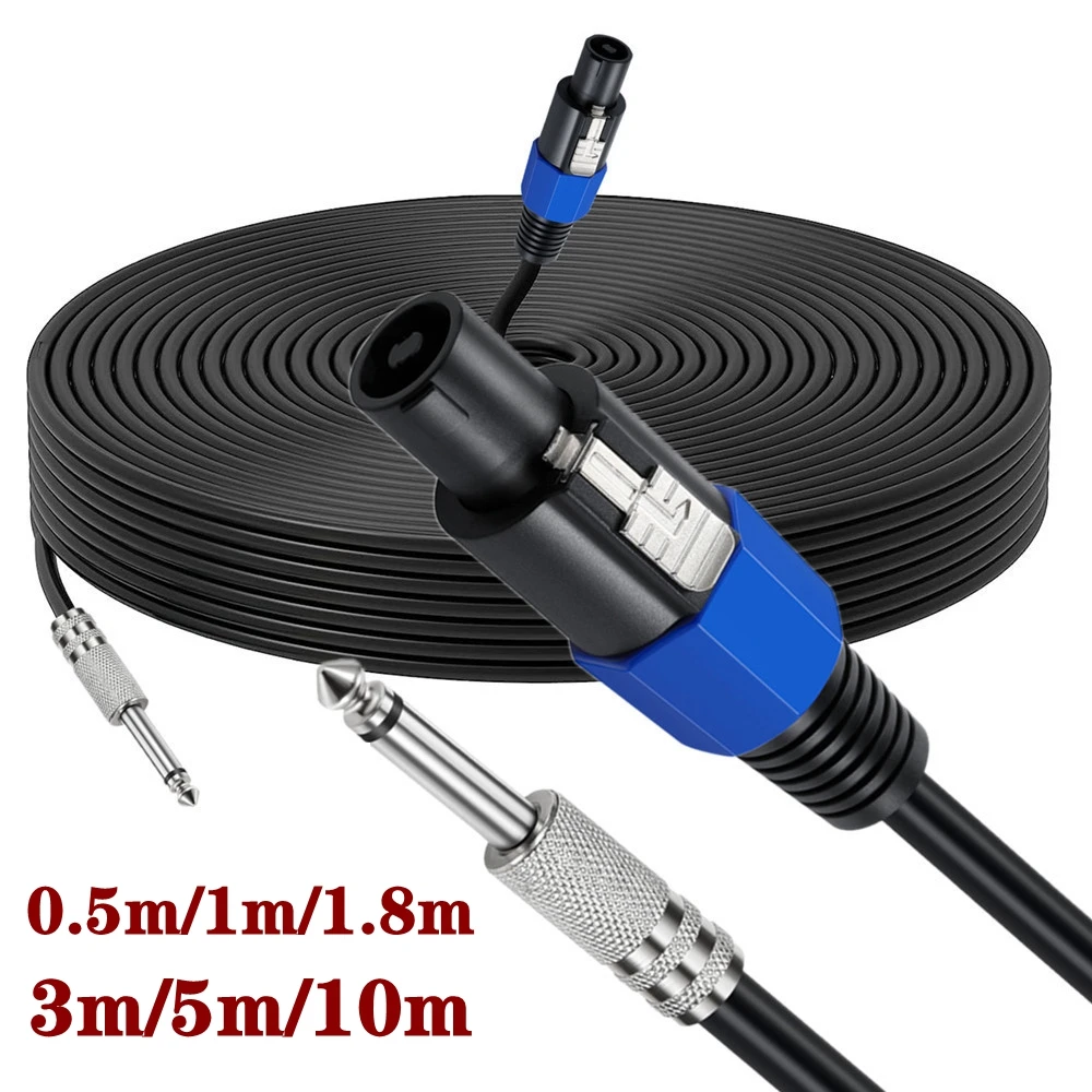 Cable de altavoz Speakon a 6,35mm, conector macho Speakon a 6,35 6,5 macho, Cable de altavoz TS para DJ/PA, conector Speak-on a enchufe TS 1/4