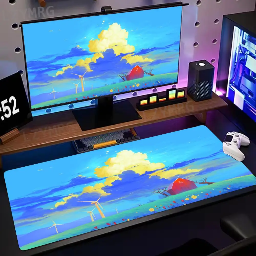 Alfombrilla de ratón voladora de ballena de dibujos animados, accesorios de escritorio de PC antideslizantes de goma grande, alfombrilla de ratón para oficinas y teclado de jugador, alfombrilla decorativa - imagen 4