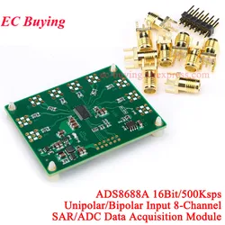 Módulo ADC ADS8688A 16 Bits 500Ksps 8 Canales RS232 3,3V