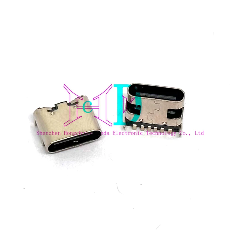 5 uds USB tipo C hembra Jack puerto de carga enchufes conector de 6 pines SMD PCB soldadura DIY reparación USB tipo C adaptador de enchufe - imagen 5