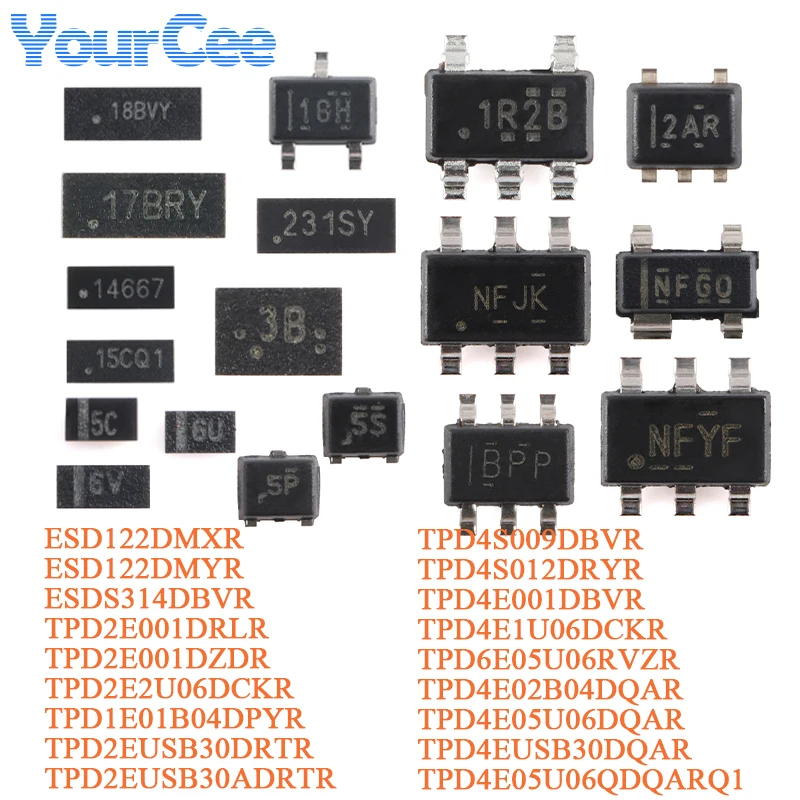 20 piezas/10 unidades TPD4E02B04DQAR USON-10 TPD4 TPD4E02 TPD4E02B04 matriz de diodos de protección ESD TPD2E001DRLR TPD4S012DRYR ESD122DMXR TPD1E
