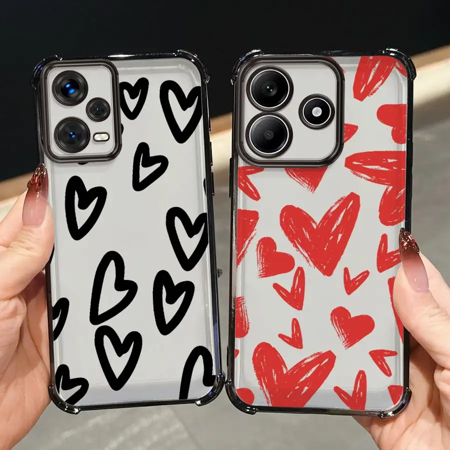 Funda de teléfono para Redmi Note 14 Pro Plus 10 Lite 11s 11 12 13 10 Pro 10s 9S funda suave corazón de amor creativo - imagen 2