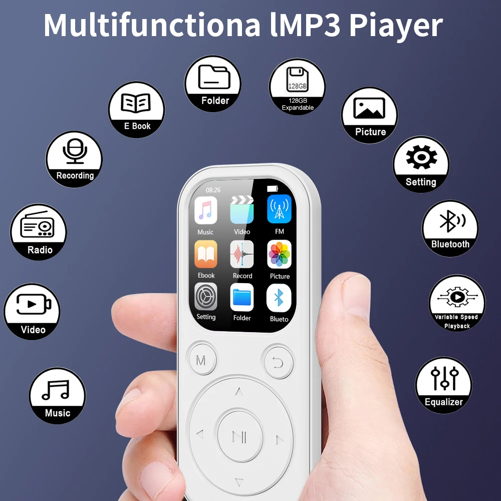 Bluetooth 5,4 MP4 MP3 reproductor de música sin pérdidas pantalla IPS Walkman E-book soporte tarjeta TF grabadora de Audio reproductor de MP3 de sonido sin pérdidas - imagen 2