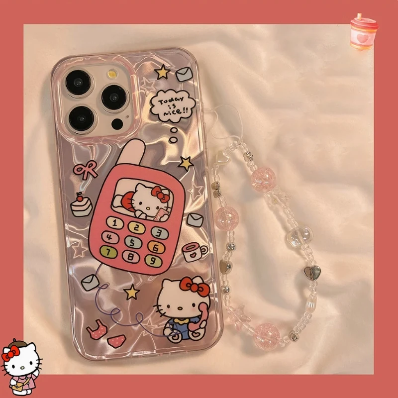 Funda con lazo de Hello Kitty para OPPO A5X A5 A78 A58 A17 A15 A35 A74 A95 A76 A96 A94 F19 Pro A9 A54S A60 A16 A53 A33 A53S A7 A12 - imagen 2
