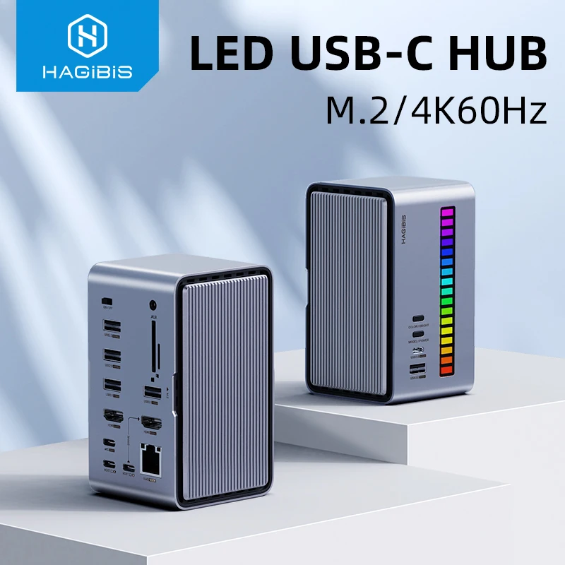 Hagibis Dock USB-C con SSD M.2, HDMI, Ethernet, PD 100W - MacBook Pro