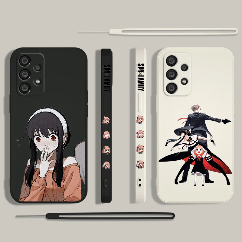 SPY X FAMILY Funda de teléfono para Samsung, A55, A53, A33, A52, A32, A71, A51, A21S, A35, A25, 5G, cuerda líquida izquierda - imagen 5