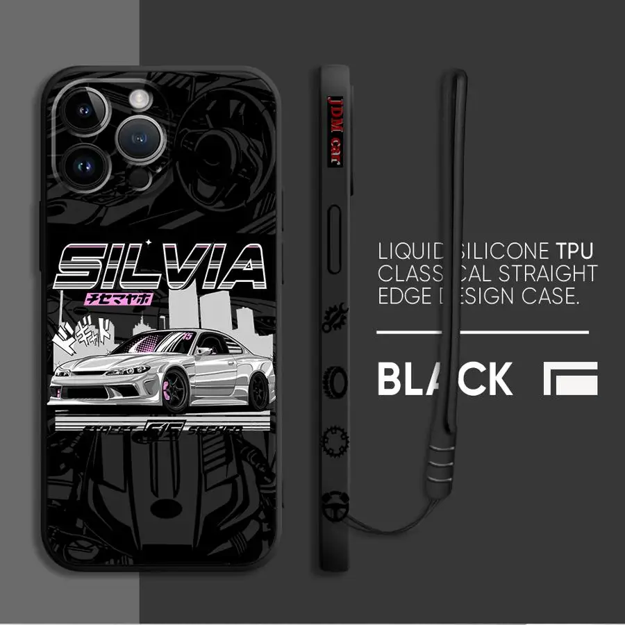 Funda de teléfono japonesa JDM Sports Cars para iPhone 11 13 16 Pro 16e 14ProMax 15 Plus XS Max XR SE 8 7 12 Mini funda suave - imagen 2