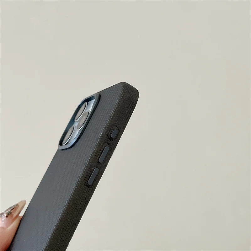 Funda MagSafe de cuero con relieve de Color a la moda para iPhone 17 16 15 14 13 12 Pro Max cubierta protectora de lente de aleación de carga inalámbrica - imagen 4