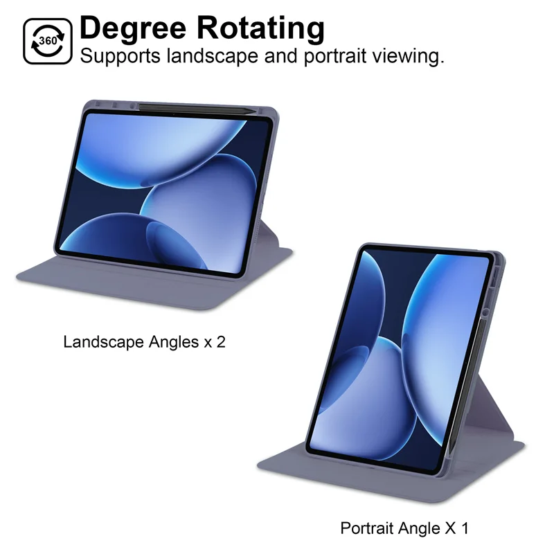 360 °   Funda de rotación para OPPO Pad 4 Pro, funda con portalápices para OPPO Pad 4 Pro de 13,2 pulgadas, soporte Horizontal/Vertical de rotación OPD2409 - imagen 3