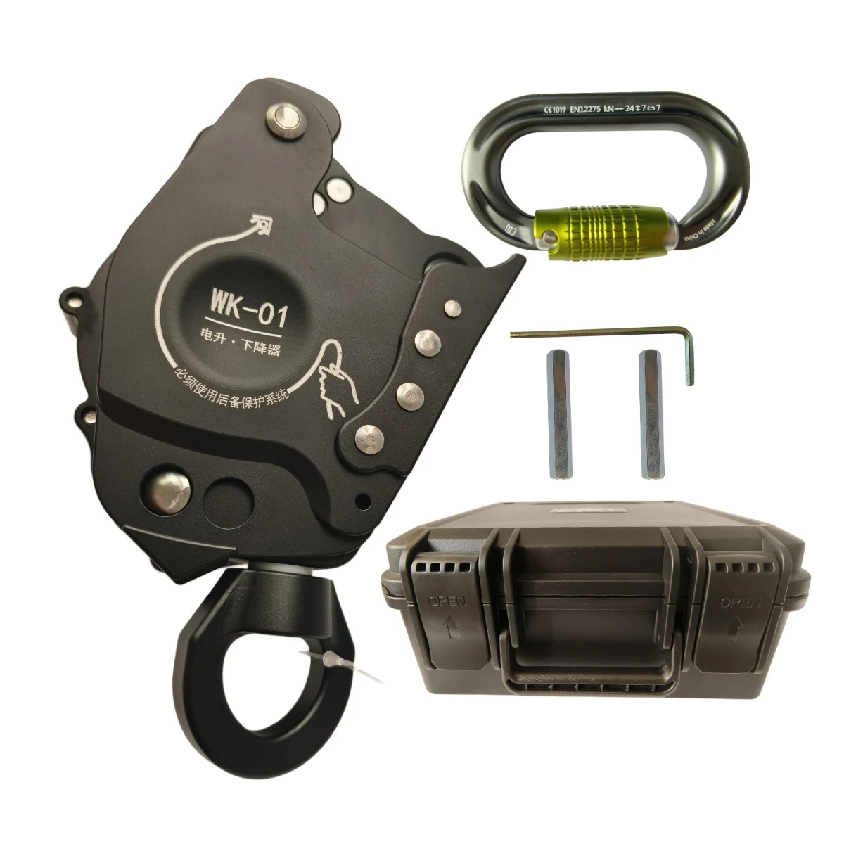 Dispositivo de elevación/limpiamiento alimentado por taladro Ascender AWAH Z3-FIRE WK-01 Dispositivo de descenso Ascent para rescate por cuerda y actividades al aire libre