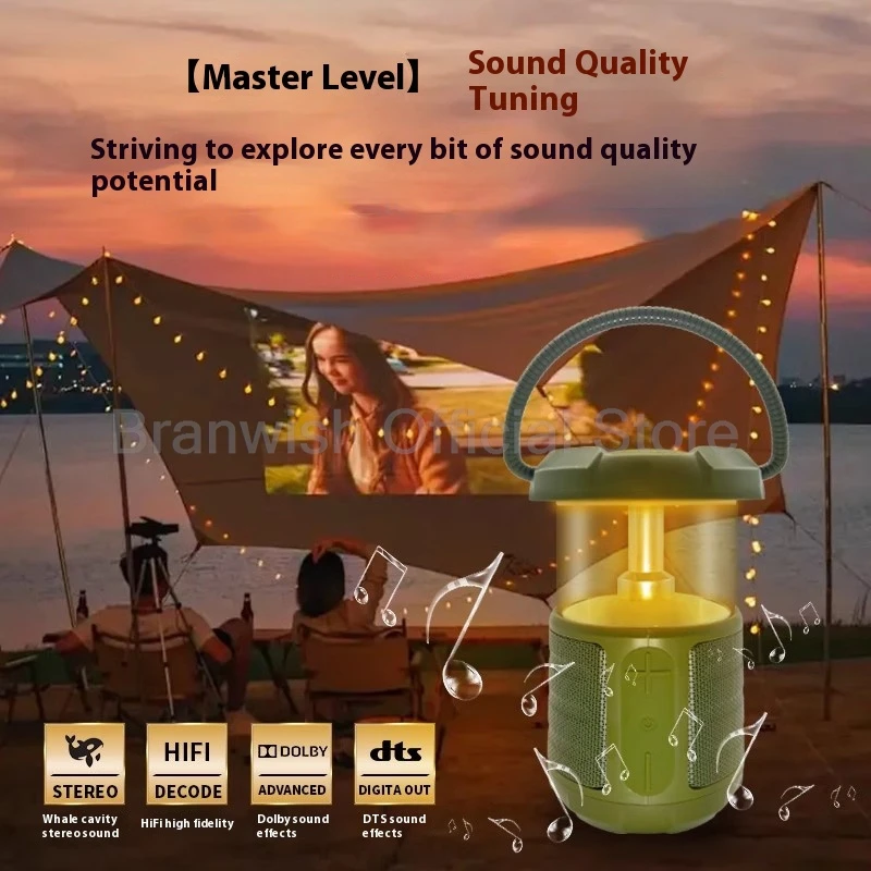 Altavoz Bluetooth 2 en 1, caja de sonido estéreo de 10W, altavoz de doble luz de 280LM, Audio portátil de reproducción 20H, resistente al agua para acampar al aire libre - imagen 2