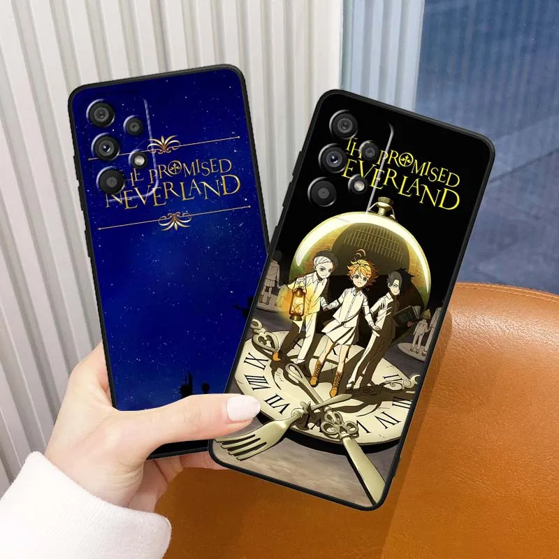 The Promised Neverland para Samsung Galaxy A54 A55 A56 A70 A71 A72 A73 J4 J6 M02 M11 M12 5G funda negra para teléfono - imagen 2