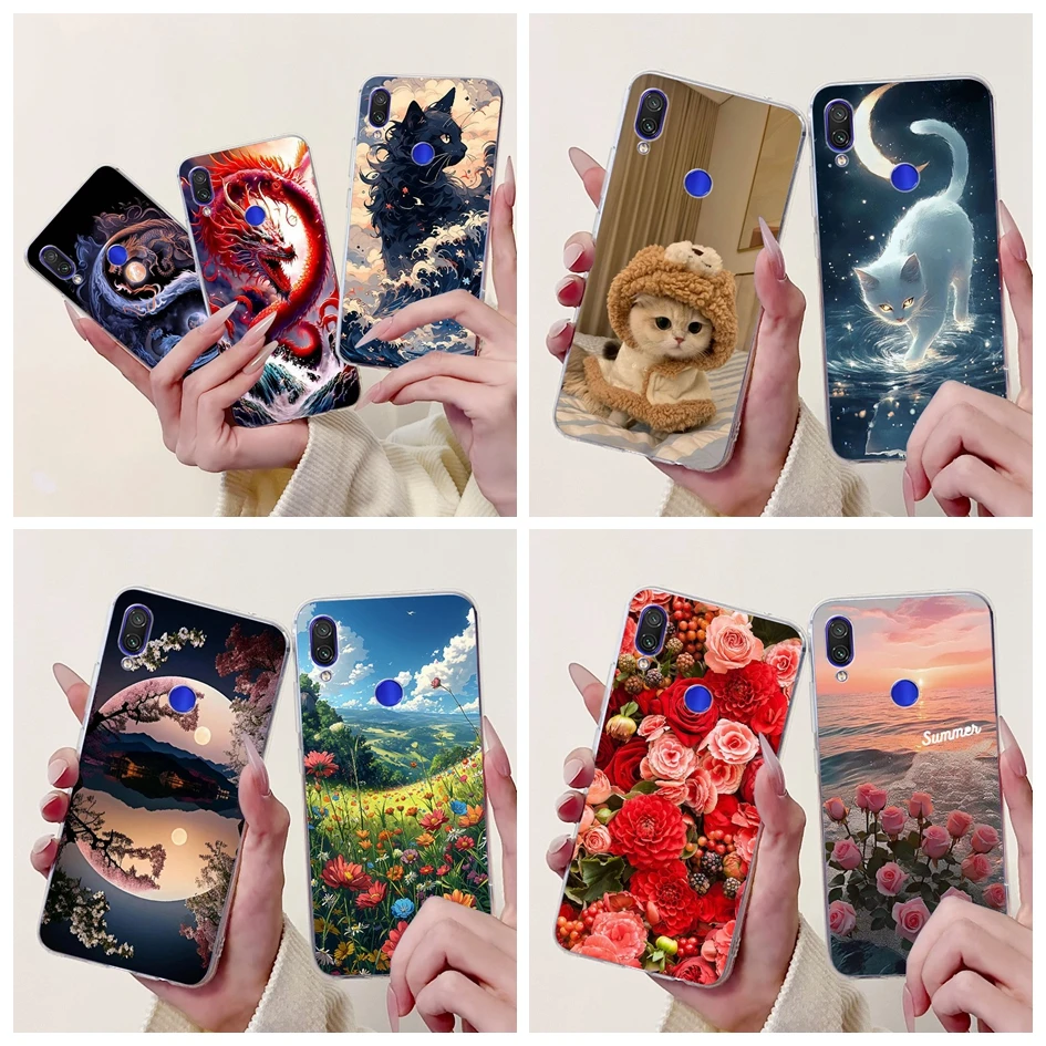 Para Xiaomi Redmi Note 7 Pro Funda Cool Dragon dibujos animados suave transparente silicona teléfono contraportada para Xiaomi Redmi Note 7 7s Note7 Funda