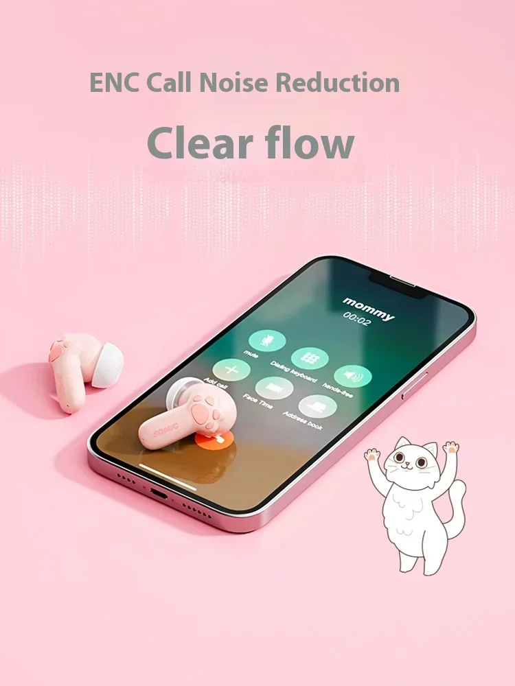 Nuevo Somic C10 auricular inalámbrico Bluetooth auricular de bajo retardo Gamer música modo Dual auriculares ENC batería de larga duración para Xiaomi - imagen 2