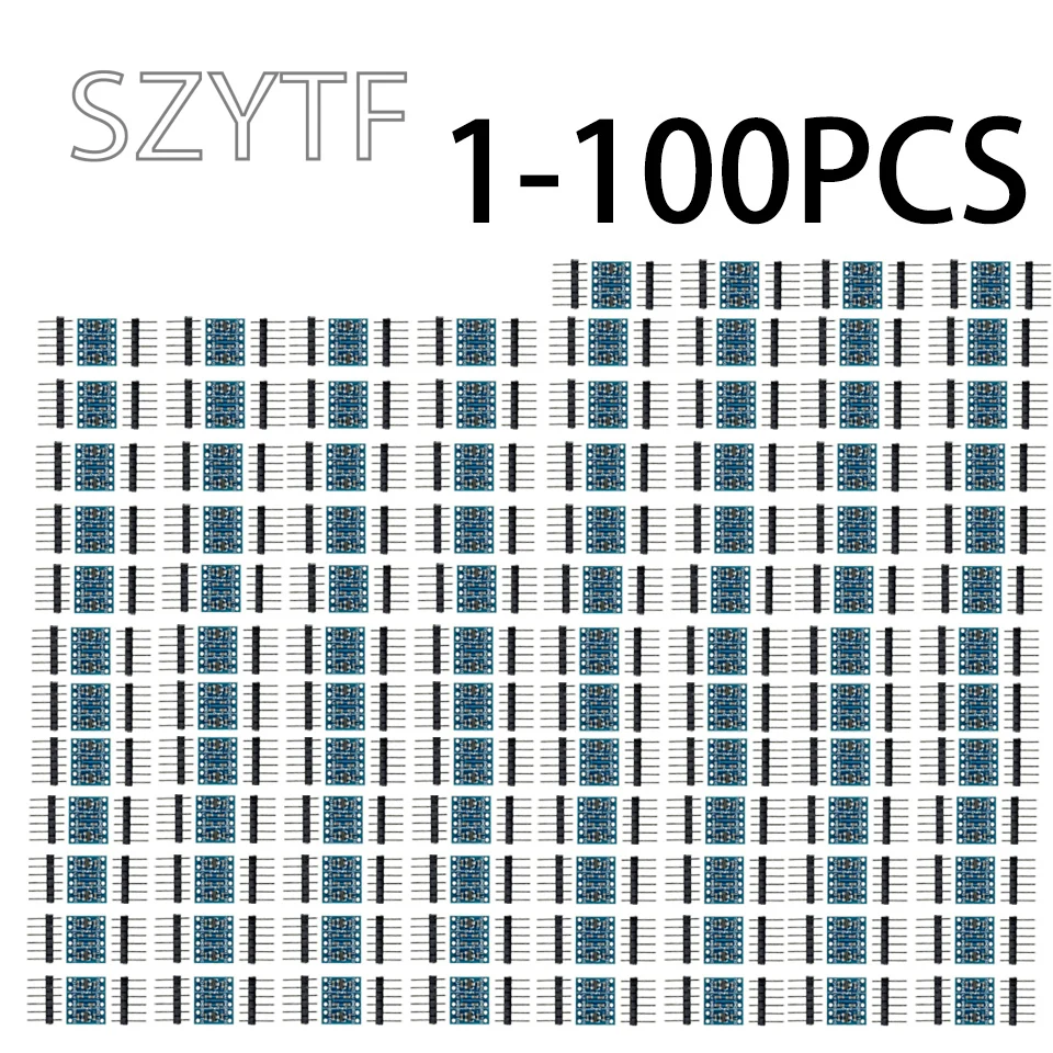 1-100 Uds. Convertidor de nivel lógico I2C de 2 canales módulo bidireccional de 5V a 3,3 V