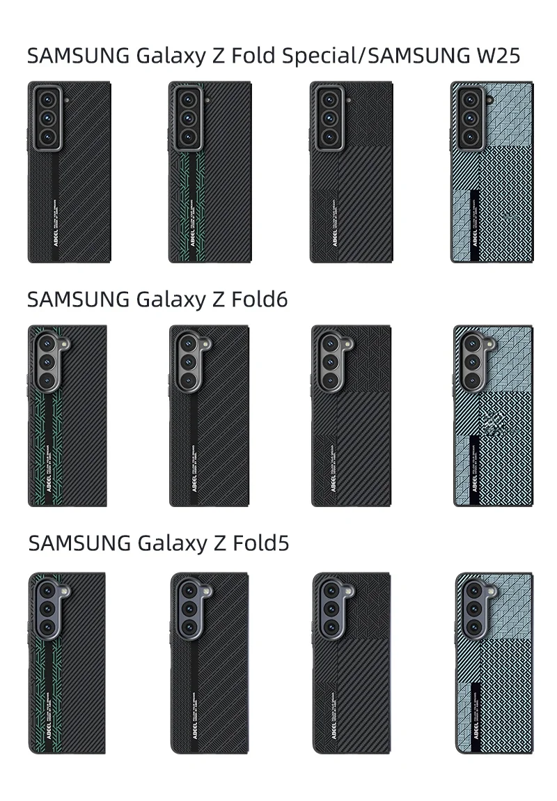 Para Samsung Galaxy Z Fold SE funda de lujo de fibra de carbono PU MagSafe funda protectora trasera magnética para Samsung Galaxy Z Fold 6 5 - imagen 2