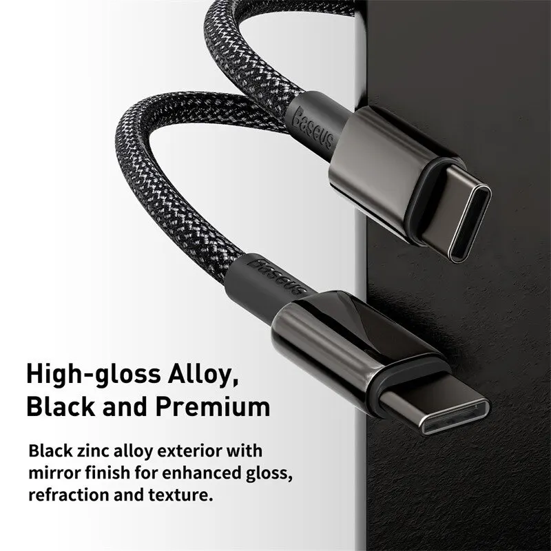 Cable Baseus 100W tipo C para iPhone 15 USB C PD cargador rápido cable para Macbook Samsung Xiaomi tipo C cable USB C - imagen 4