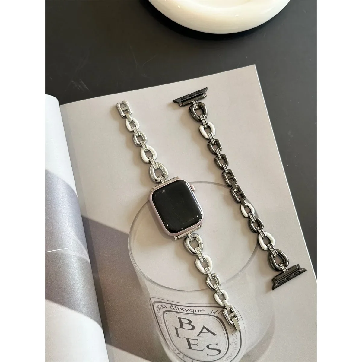 Correa de reloj para Apple Watch 42/44/45/46/49mm 40/41mm correa de reloj de moda de Metal para reloj serie Ultra2 11/10/9/8/7/6/5/4/3 - imagen 3