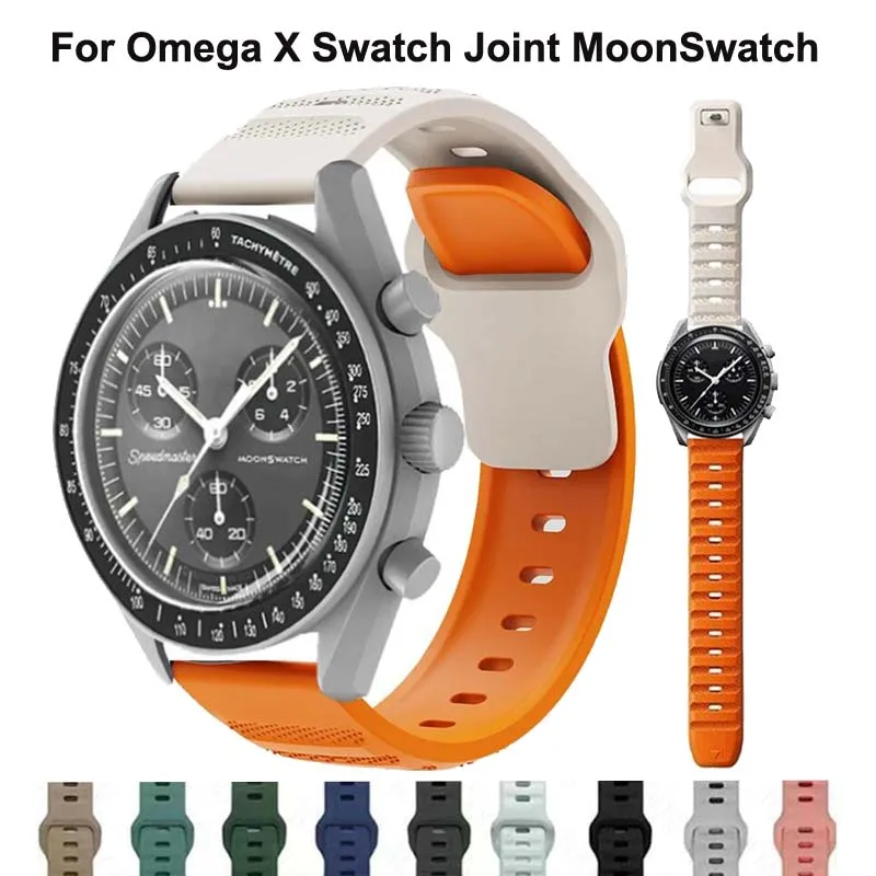 Correa de silicona para reloj inteligente, pulsera deportiva de liberación rápida para Omega X Swatch, MoonSwatch Planet, Samsung Galaxy Watch 4, 5, 6, 20mm