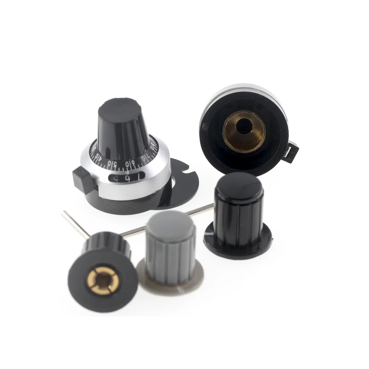 10/2 Uds 4MM negro gris perilla tapa de botón perilla de calibración para 3950S WXD3-13 2W WXD3-12 1W perilla de potenciómetro especial - imagen 3