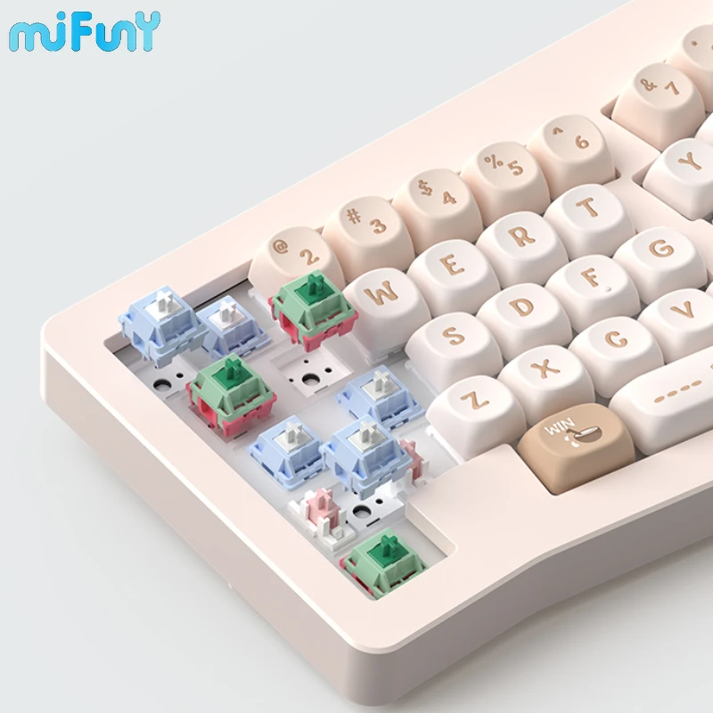 MiFuny-Teclado mecánico inalámbrico Alice 67 Pro, Bluetooth, modo triple, intercambio en caliente, Junta retroiluminada RGB, personalización de teclados para juegos - imagen 5