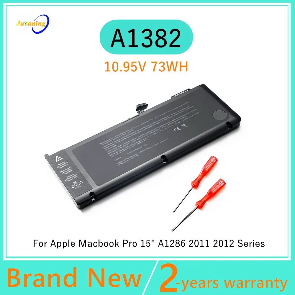 Batería para ordenador portátil A1382 para Apple Macbook Pro 15 "A1286 2011 2012 Series, + 2 destornilladores gratis