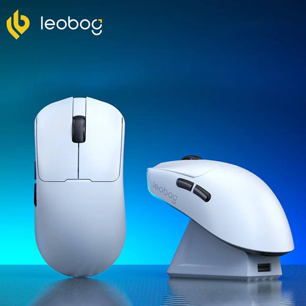 LEOBOG GM3/GM3SE Base de carga de ratón multimodo Sensor PAW3311 12000 DPI Ergonomía Ratón inalámbrico ligero para juegos 1000Hz