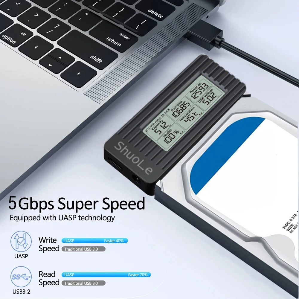 Cable convertidor adaptador USB a SATA, convertidor USB 3,2 3,0 a SATA para disco duro SSD HDD de 2,5 pulgadas, accesorios adaptadores externos - imagen 4