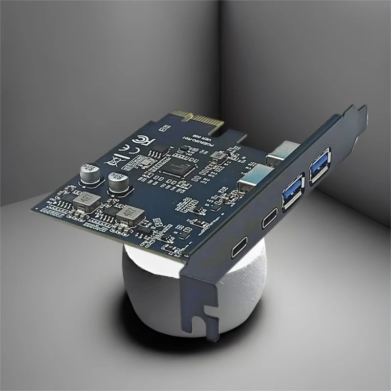 Tarjeta PCI Express de 2 puertos USB-A + 2 puertos USB-C USB3.2 Gen1, tarjeta de expansión PCIE de 5Gbps, adaptador adicional en tarjetas para sistema operativo Windows/Linux