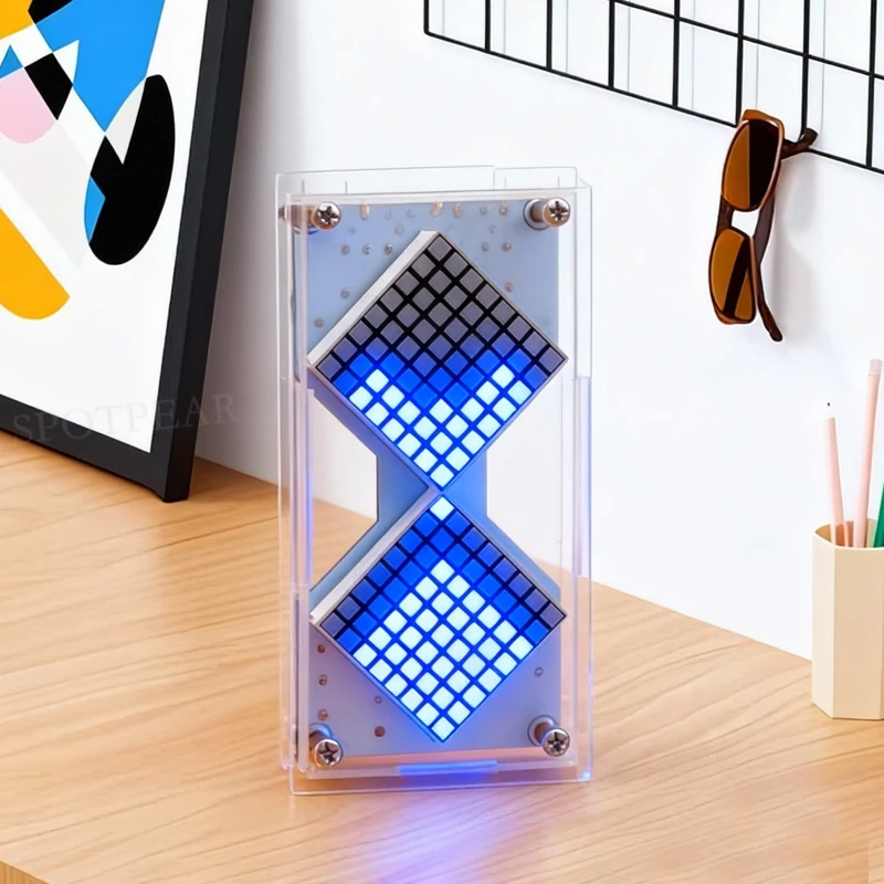 Cyberpunk LED Matrix reloj de arena Sensor de gravedad DIY cuenta regresiva temporizador reloj STEM proyecto de soldadura educativo para principiantes y adultos - imagen 5