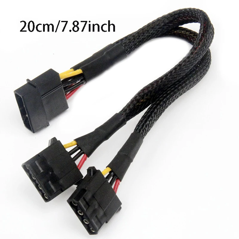 Molex-divisor de Cable 1 a 2, Cable de unidad óptica de disco duro IDE, 20CM, 2 vías, Cable de alimentación grande de 4 pines, adaptador de enchufe macho a hembra - imagen 3