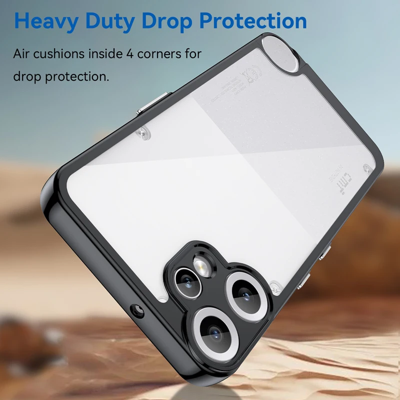 Para nada CMF Phone 2 Pro funda ELVEV transparente duro PC + parachoques suave TPU protección de lente de cámara cubierta transparente
