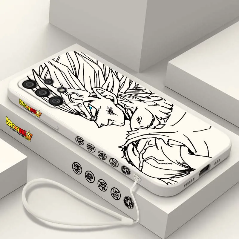 D-Dragon Ball Cool Vegeta Anime para Samsung Galaxy A71 A55 A54 A53 A51 A16 A15 A06 5G cubierta de la caja del teléfono de la cuerda izquierda líquida - imagen 4