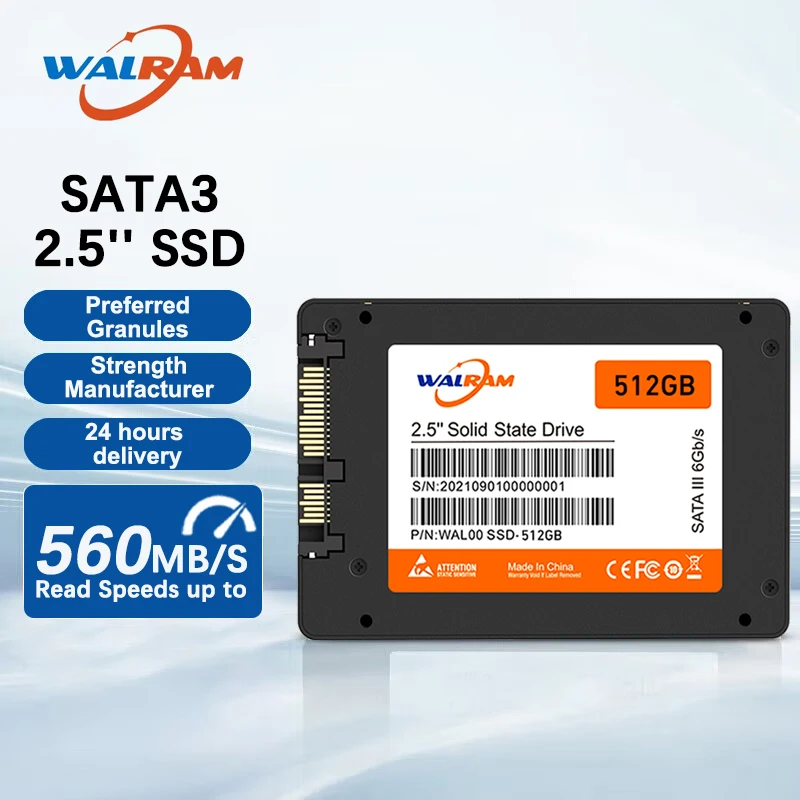 WALRAM 1TB SSD 128GB 120GB 2,5 SATA3 HDD 512GB 500GB 480GB disco duro 240GB 256GB SATA 3 unidad de estado sólido para ordenadores portátiles PC de escritorio