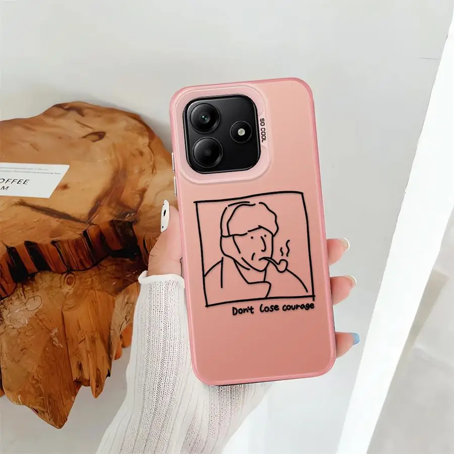 Funda trasera de teléfono para Xiaomi Redmi Note 10s 14 Pro Plus 11s 13 12 11 10Lite 12s 9s artista de línea de dibujos animados - imagen 2