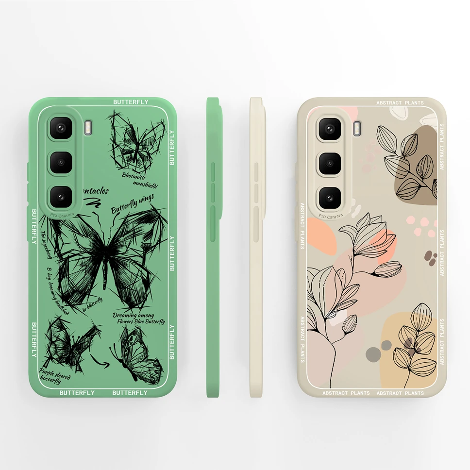 Para Infinix Hot 60 Pro Plus 4G funda de teléfono bonita funda protectora de mariposa para Infinix Hot 60Pro + parachoques ligero anticaída - imagen 2